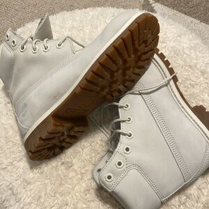 Timberland 6-inch Premium Boots in Light Grey.